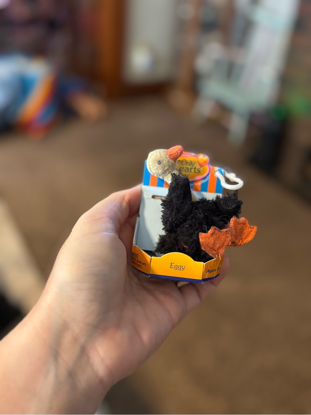 Only Hearts Eggy Plush Small Pet Toy - Black and Orange
